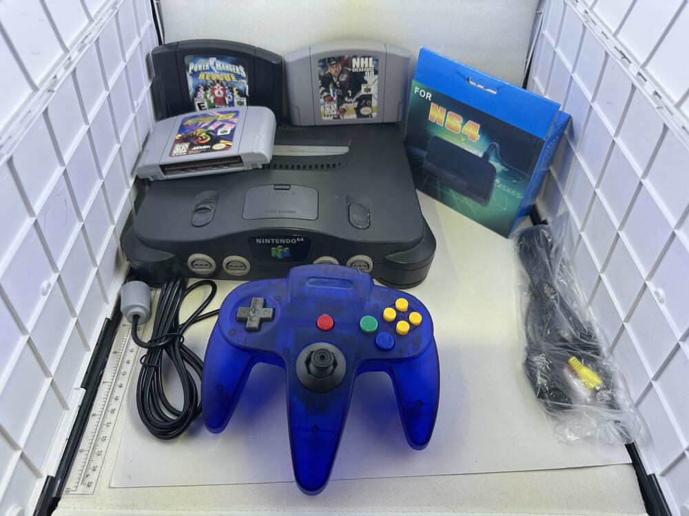 Nintendo 64 N64 Console Bundle w Controller Power Supply AV Cord 3 Games Retro